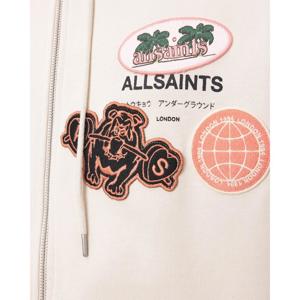 AllSaints Patcher Zip Up Cotton Hoodie